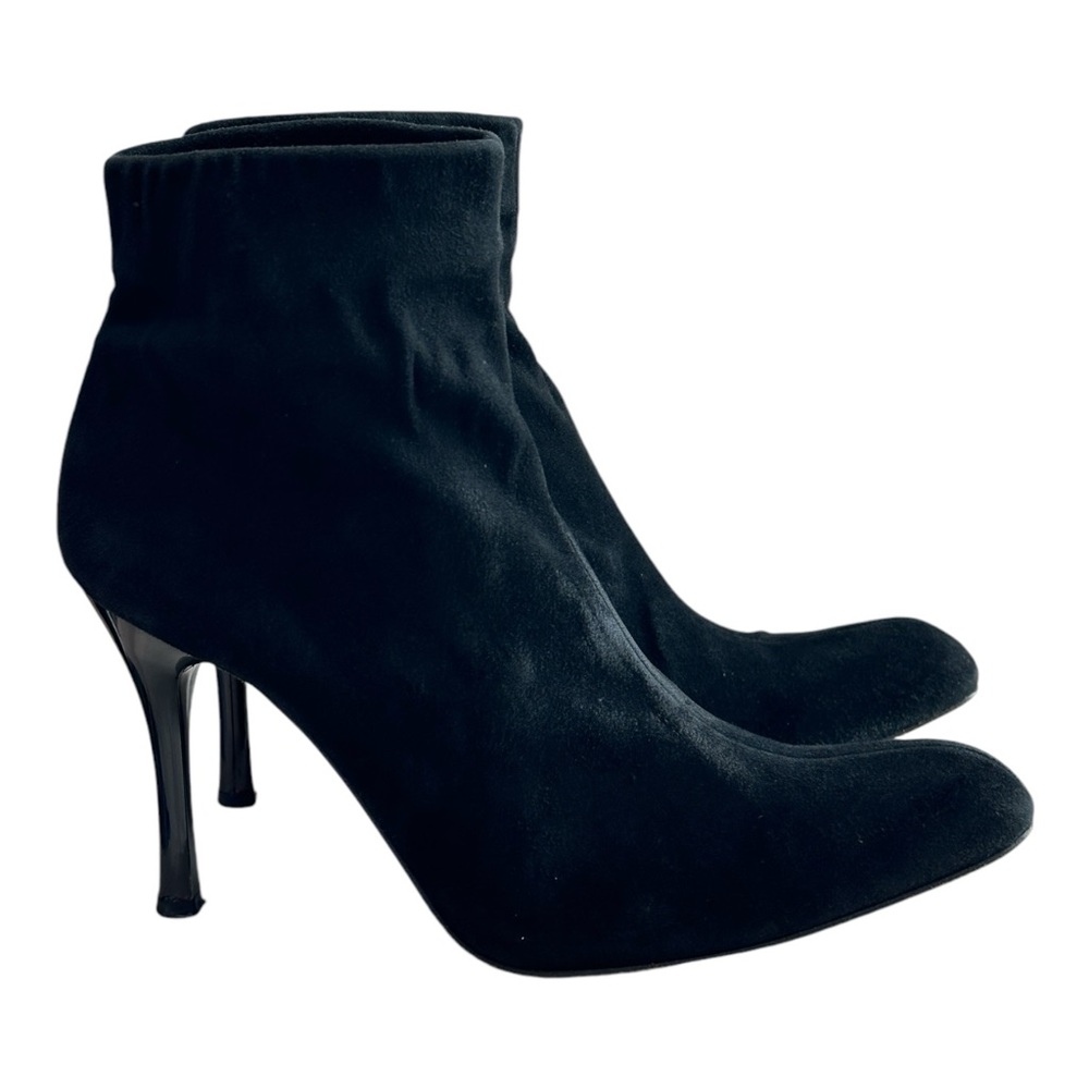 Bally Women's Suede Heeled Ankle Boots Black Size 9.5